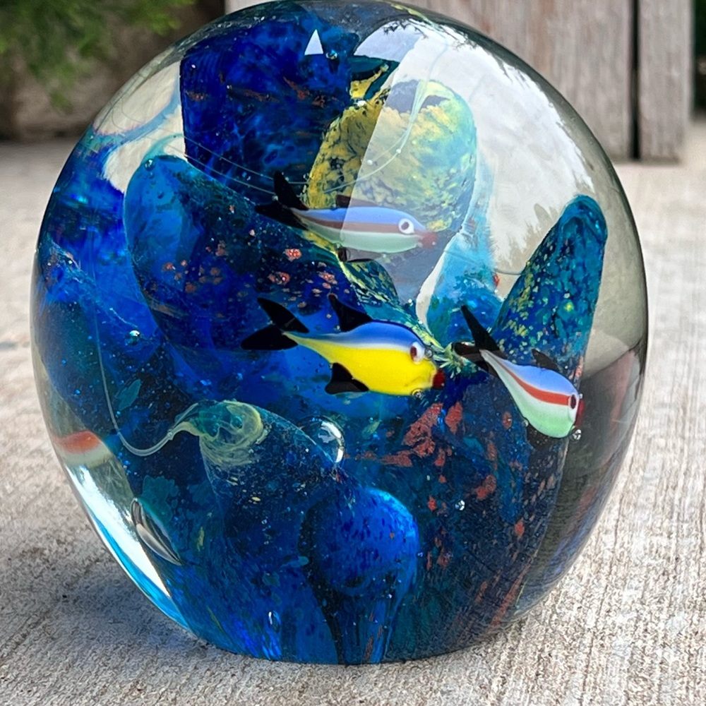 Large paperweight. Fish/aquarium.  Beautiful and heavy (3.8lbs).